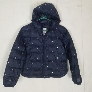 Gap blue star puffer hooded jacket coat